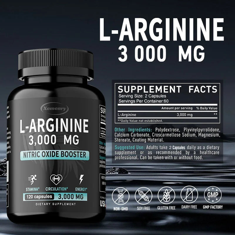 L-Arginine - Soutient la croissance musculaire, favorise la circulation sanguine et améliore l'immunité, améliore l'endurance et les performances