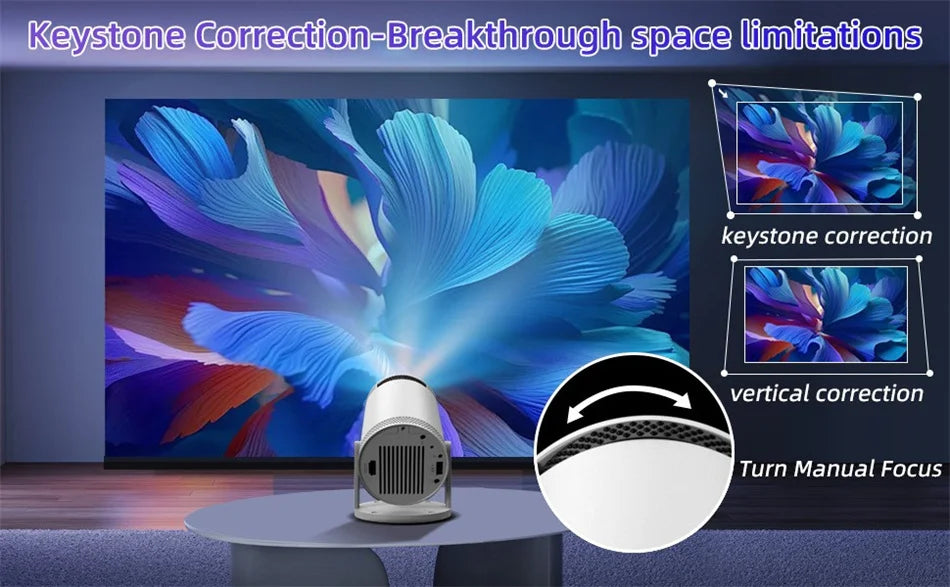 Projecteur domestique 4K 1280*720P double Wifi HDMI 260ANSI 180 ° Projecteur portatif extérieur flexible de cinéma vidéo BT5.0 nouveau PK HY300 Pro