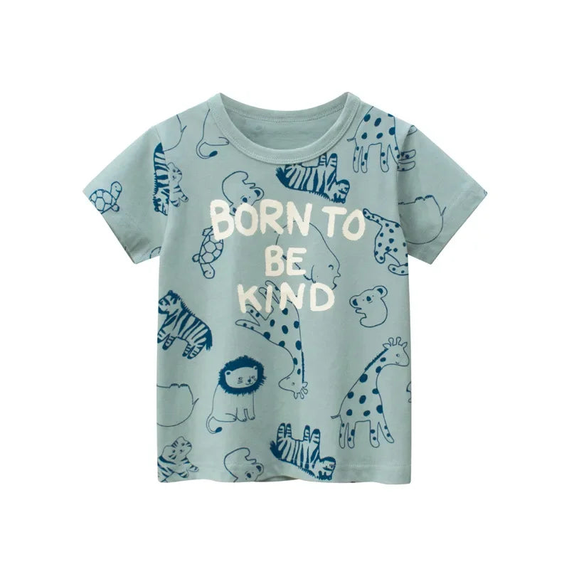 Vêtements d'été en coton pour bébés garçons et filles, t-shirt à manches courtes imprimé graffiti, haut pour enfants, tenue pour bébé, 2-8T