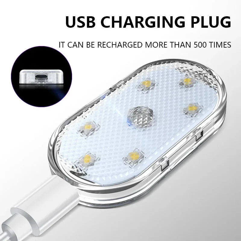 Voiture LED lumières tactiles USB capteur Rechargeable lampe de lecture Auto porte lumière toit plafonnier voiture intérieur atmosphère lampe