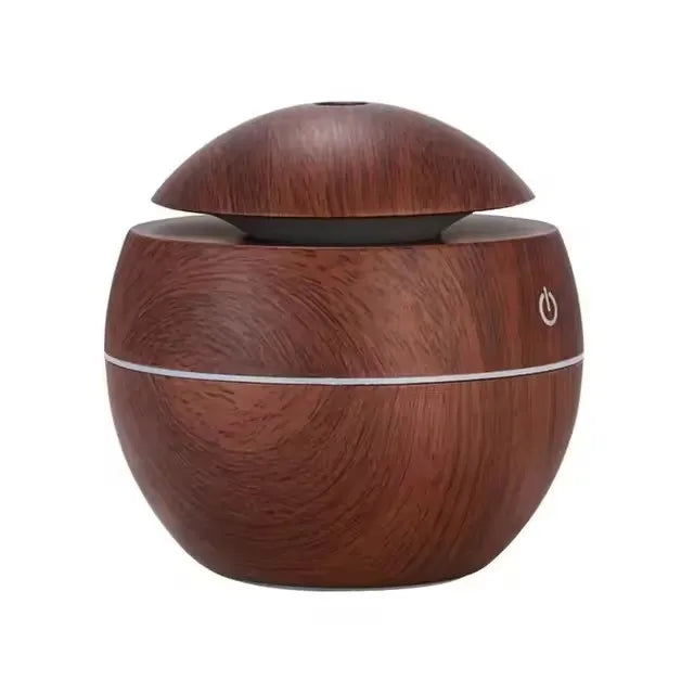 Humidificateur d'air ultrasonique USB, diffuseur d'arôme, Grain de bois, veilleuse LED, diffuseur d'huile essentielle électrique, aromathérapie pour la maison, 130ML