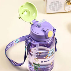 Bouteille d'Eau Portable avec Paille pour Enfant, Sans BPA, Étanche, pour l'Extérieur, 650ml