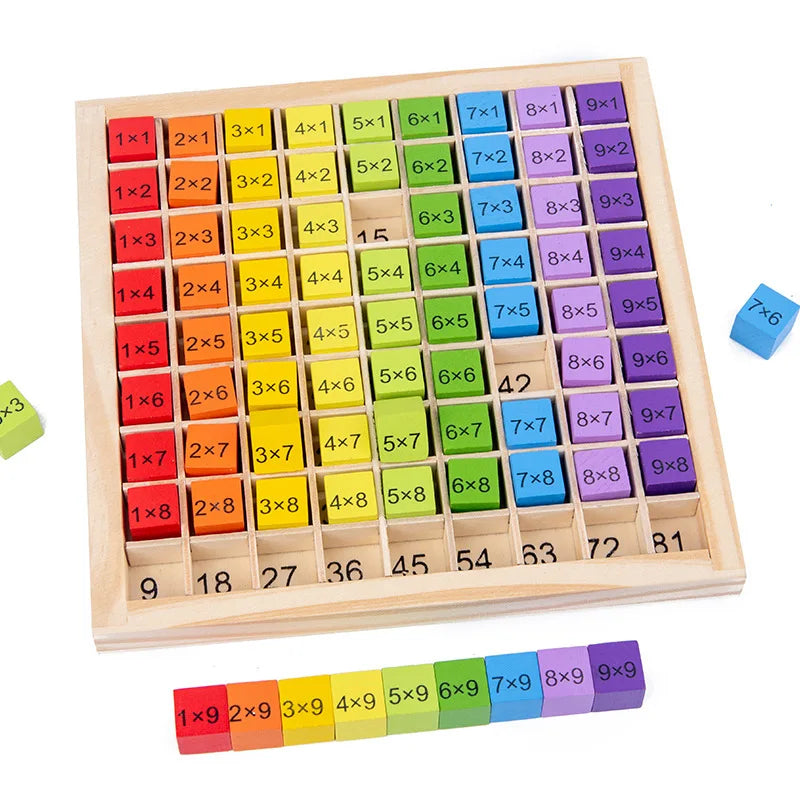 Jouets éducatifs en bois Montessori pour enfants, jouets pour bébés, Table de Multiplication 99, mathématiques préscolaires, arithmétique, outils pédagogiques, cadeau