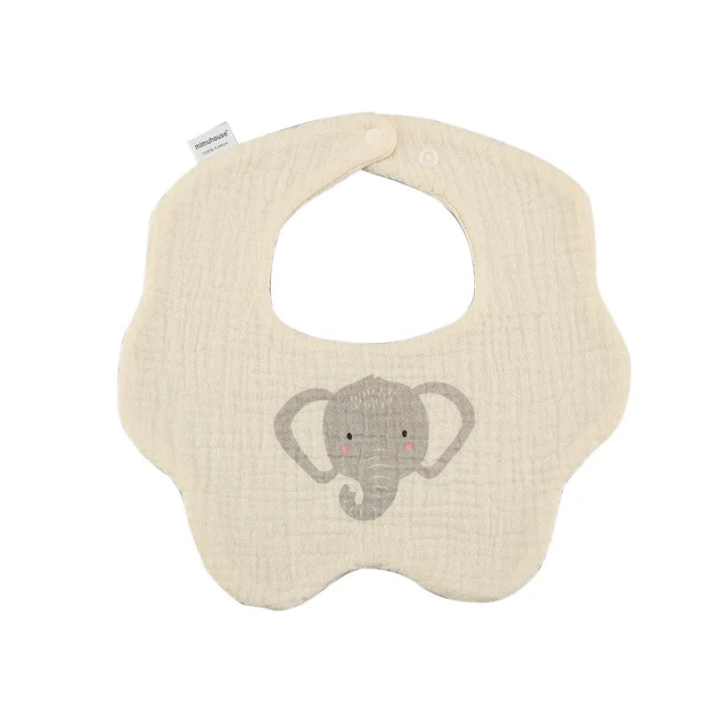 Bavoirs en coton imperméables pour nouveau-né, tissus réglables pour nourrissons filles et garçons, bavoir imprimé de dessin animé mignon, accessoires d'alimentation pour bébé