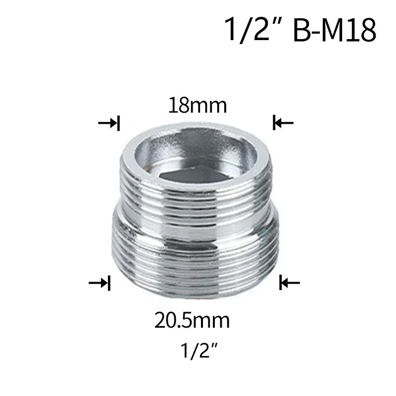 Coupleur de robinet d'eau 1/2 à M16 M18 M20 M22 M24 M28 M32, connecteur fileté, adaptateur de robinet de Conversion, raccord barboteur cuisine salle de bains