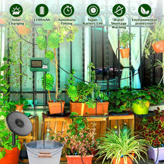 Kit de système d'irrigation goutte-à-goutte solaire pour plantes de jardin avec écran d'affichage, minuterie d'arrosage automatique de voyage bricolage, dernier cri
