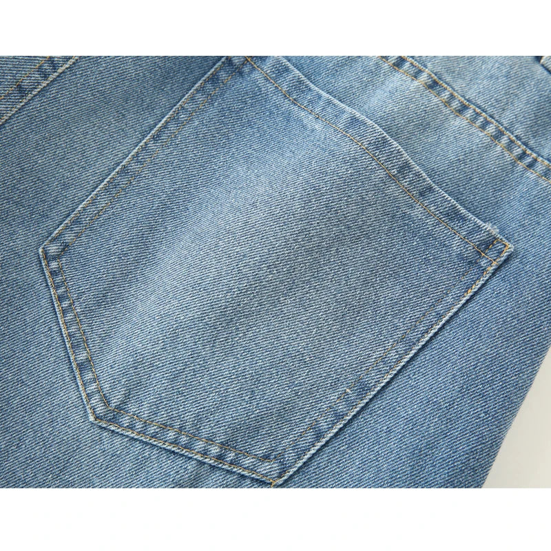 MUJER 2025 Women's Blue Baggy Jeans for Women, High Waisted Mom Jeans, Wide Leg Denim Pants, Summer Jeans