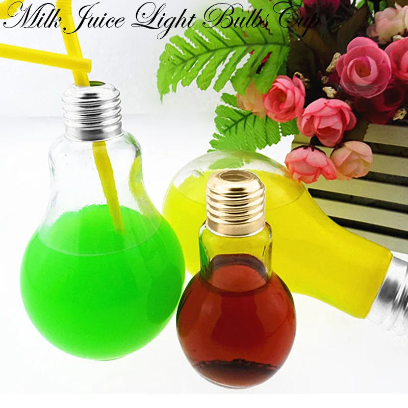 Bouteille d'eau créative d'été, petite gourde mignonne, à la mode, ampoule de jus de lait, anti-fuite, bouteilles portables mignonnes