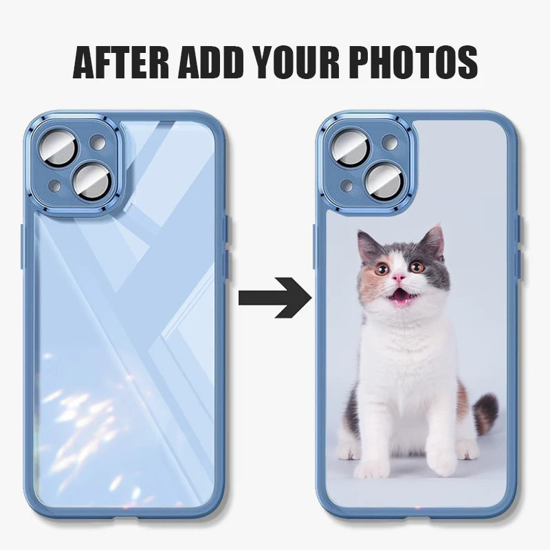 Coque de téléphone personnalisée avec Photo et nom, étui en Silicone TPU souple antichoc pour iPhone 16 15 Pro Max 14 13 12 Pro 11