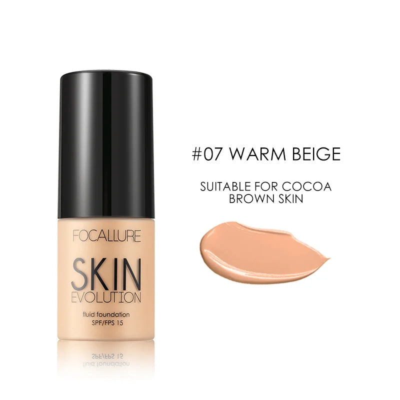 Focallure Base visage liquide fond de teint crème couverture complète correcteur contrôle de l'huile fond de teint hydratant crème maquillage pour les femmes