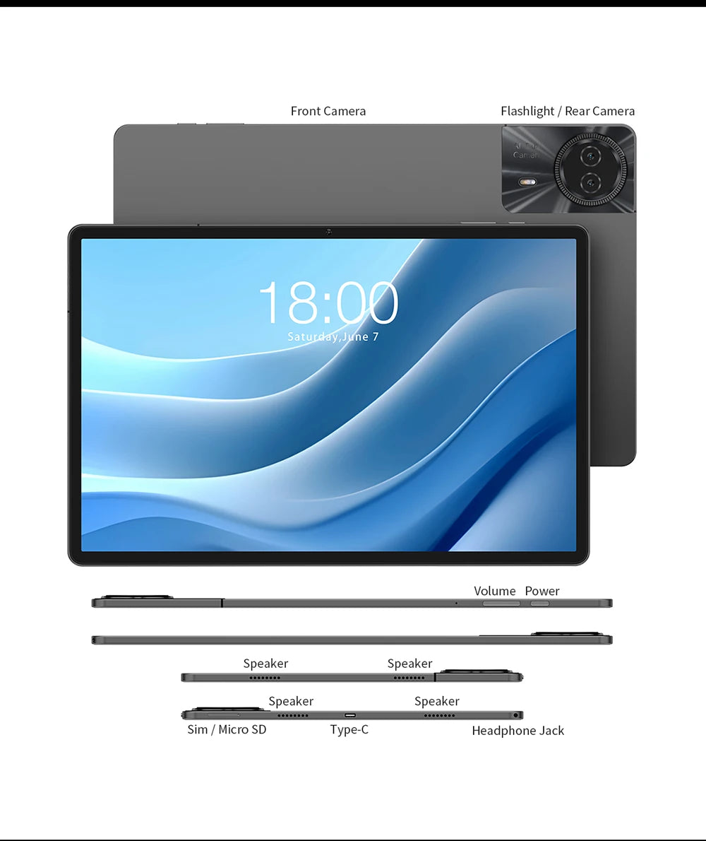 【Première mondiale】 Tablette Teclast T50 Max Écran 11" FHD 90 Hz Android 14 MediaTek G99 8 Go de RAM 256 Go ROM 8000 mAh Type-C Widevine L1