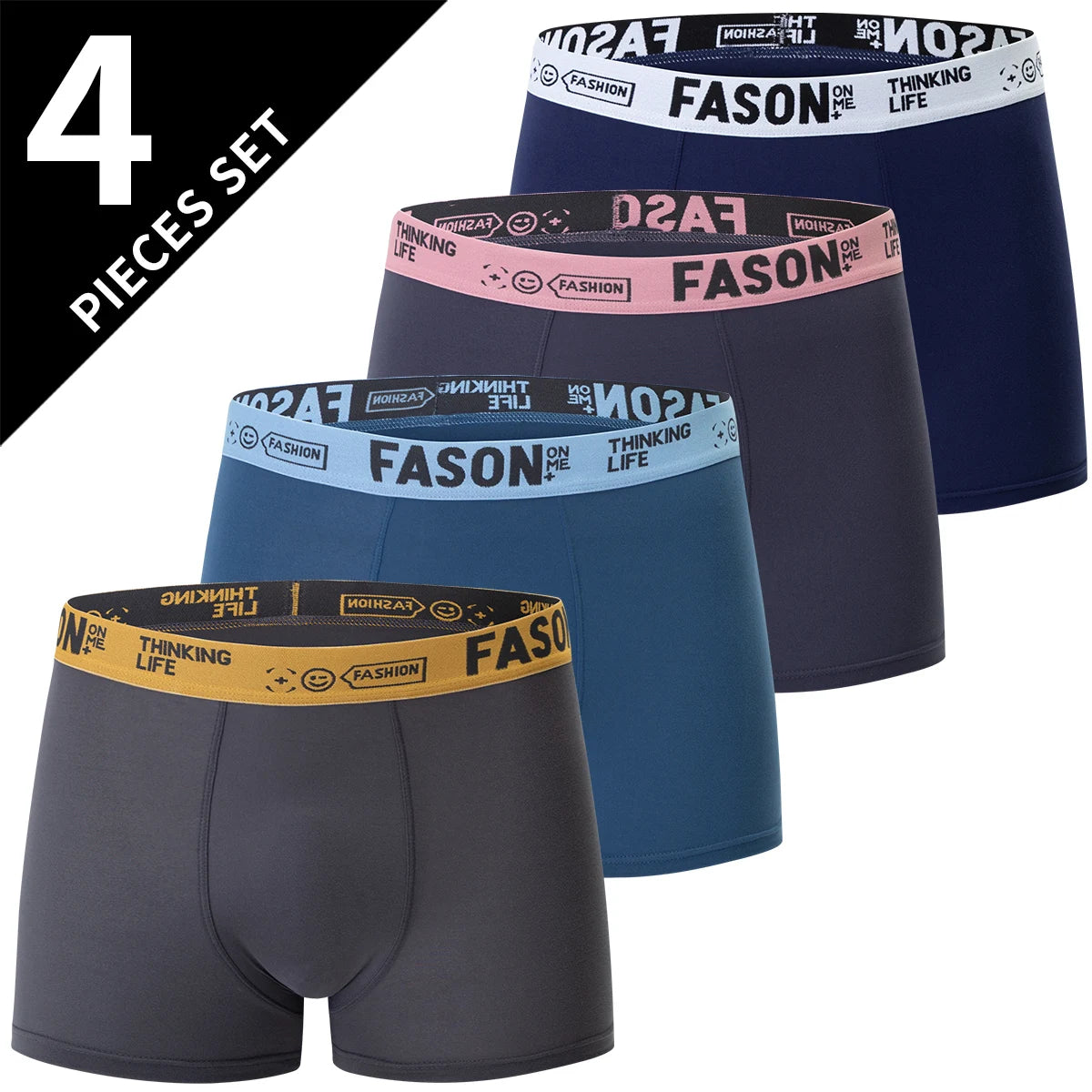 4/10 Pack Teen to Adult Parent-Child Boyshort Simple Fashion Multi-Size Men's Shorts Comfortable Elastic Waist Underwear