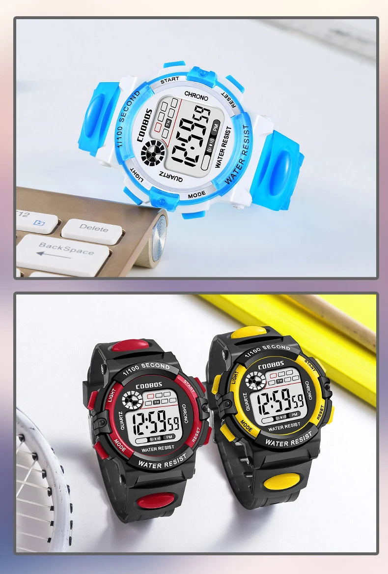 Sport enfants montres mode LED montres numériques pour enfants bracelet en Silicone étanche lumineux filles garçons horloge cadeau reloj niNo
