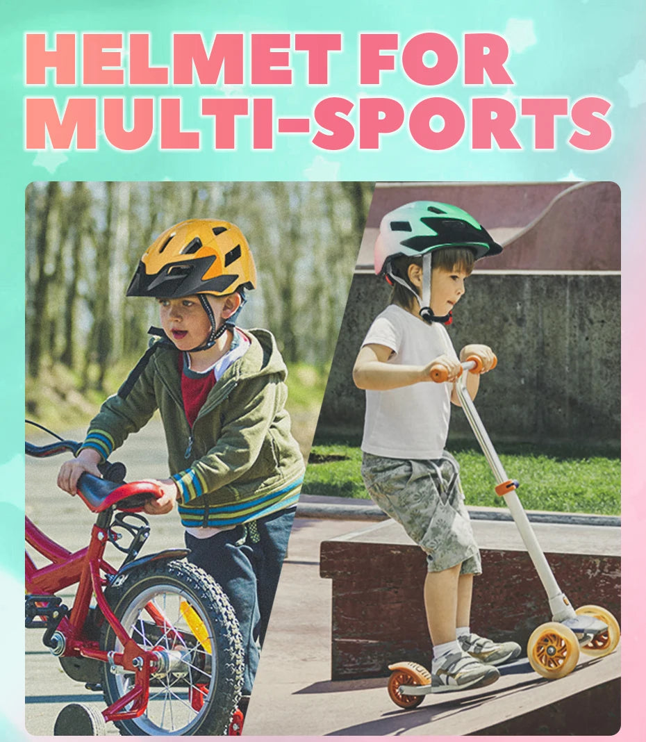 Casque Enfants Vélo Sécurité Cyclisme Garçons Filles Sports de plein air Casquette de protection VTT Draisienne Rollers Casques