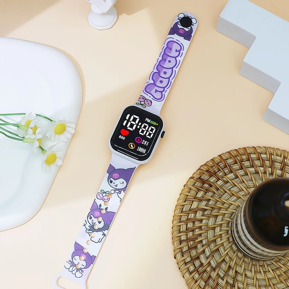 Nouveau Hello Kitty enfants montres filles enfants montre de Sport électronique mode montre numérique femmes étudiant cadeau de noël