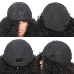 Crépus bouclés rabat sur perruque de cheveux humains demi perruques 250 densité 3 en 1 sans couture débutant amical sans colle porter et aller perruque bouclée