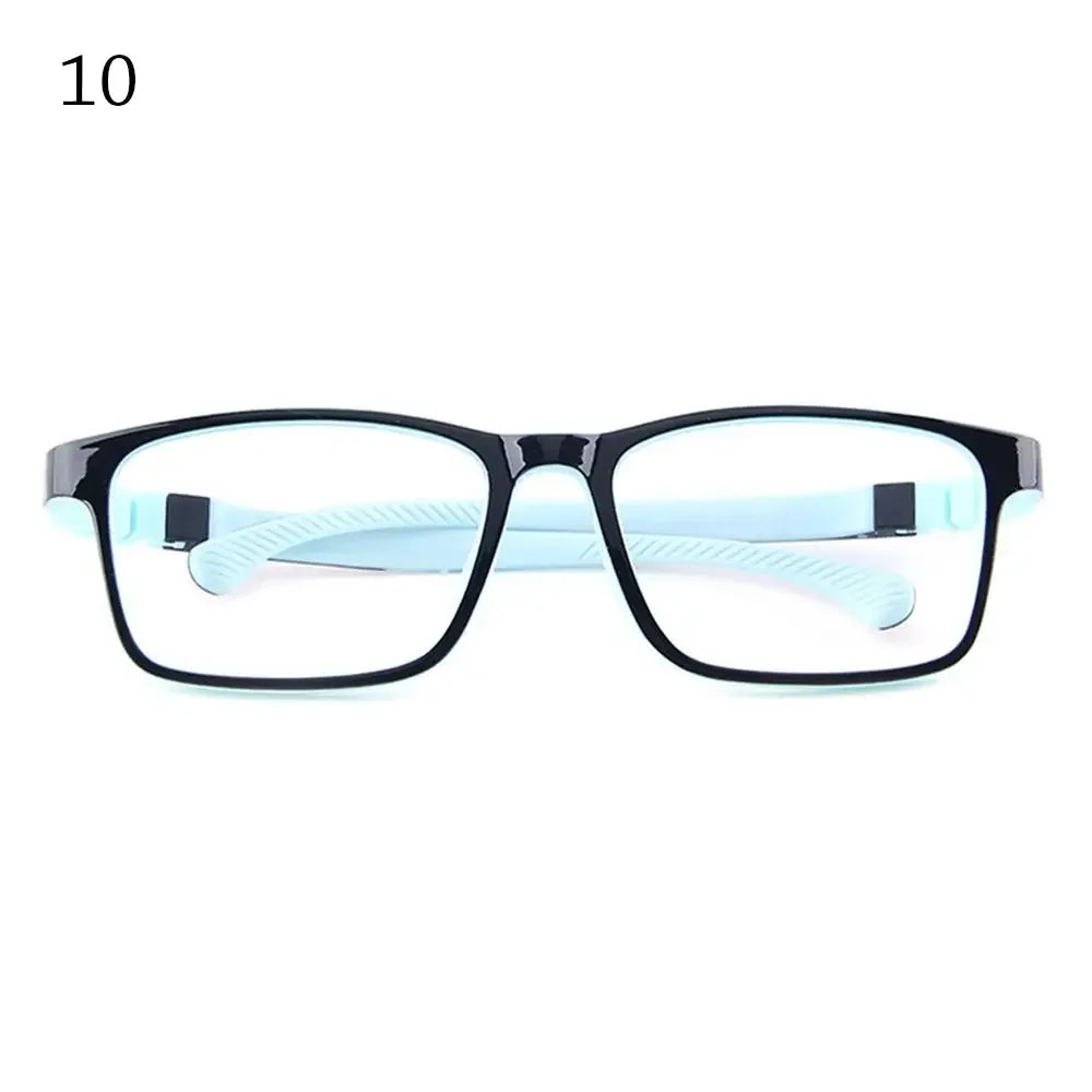 Children's blue light blocking glasses, silicone, for boys and girls, for computer use, ultra-lightweight, square, transparent
