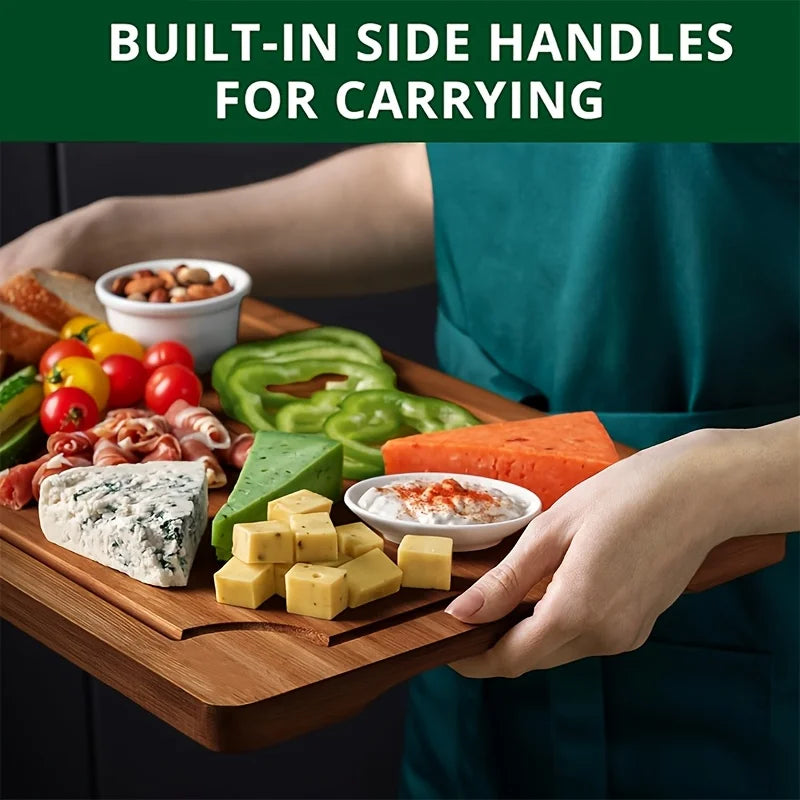 Ensemble de planches à découper en bambou, planche à découper polyvalente épaisse en bois pour viande, légumes et fruits