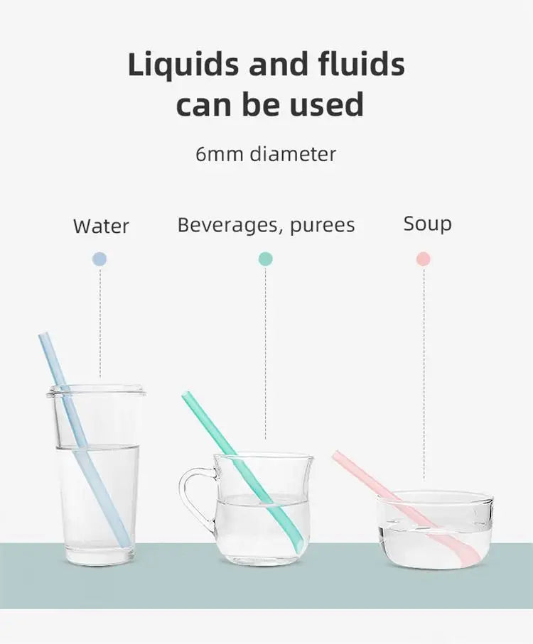 Pailles transparentes en Silicone, 6 pièces, réutilisables, de qualité alimentaire, pliables, droites, avec brosse de nettoyage, ensemble d'accessoires de fête