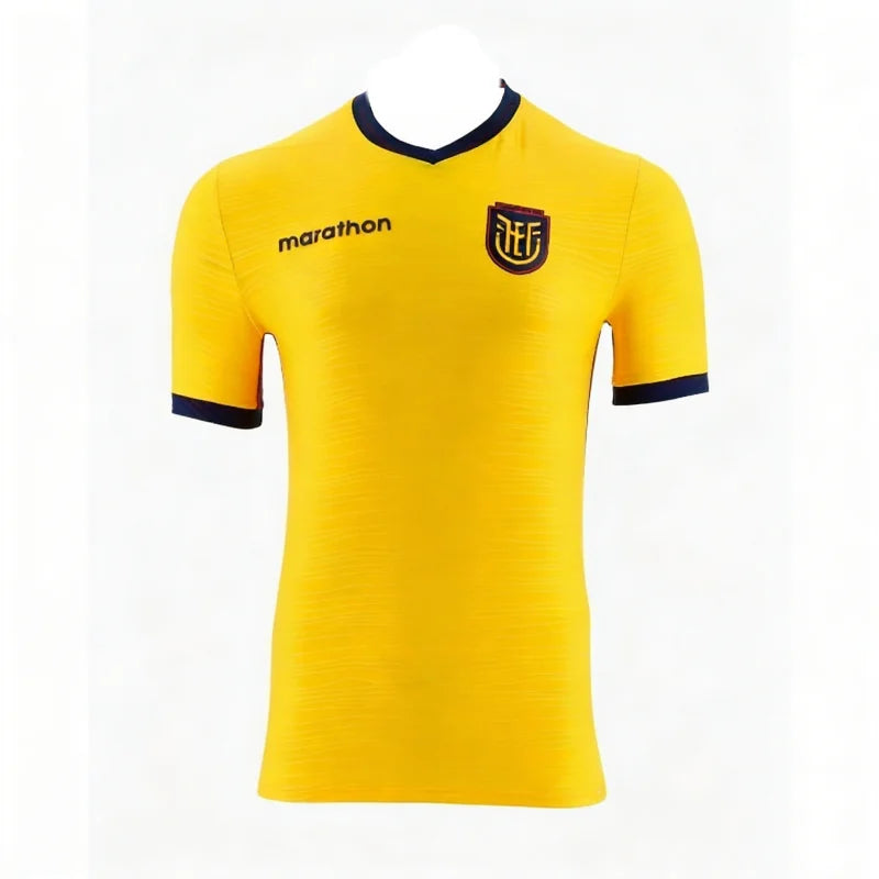 Nouveau Maillot Domicile Équipe Équateur 2026 Compétition Mondiale – T-shirt de Supporter de Football pour Homme, Séchage Rapide et Respirant, Modèle Famille et Enfants