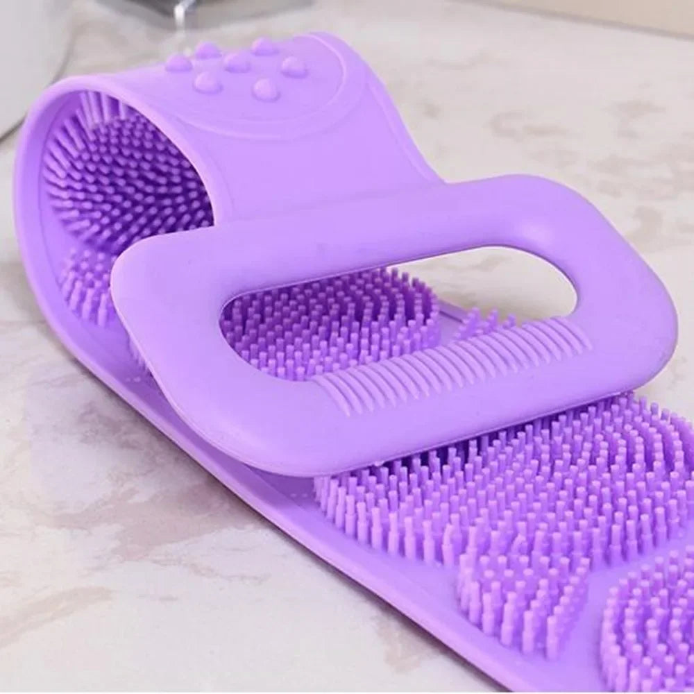 Silicone Body Scrubber, Back Massager, Exfoliating Sponge, Bath Brush, Bathroom, Shower Brush, Body Wash, Hair Removal, Bath Sponge