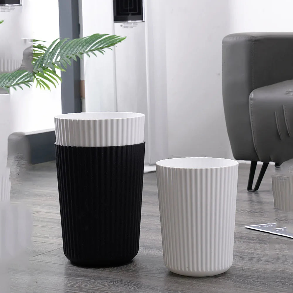 Poubelle ronde en plastique, conteneur poubelle pour salle de bains, cuisine, chambre à coucher, maison, bureau, dortoir d'université