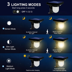 Lampes solaires extérieures jardin solaire alimenté applique étanche capteur de mouvement voie lumière paysage chemin cour arrière-cour pelouse