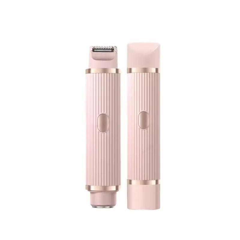Electric shaver for women, waterproof shaver for wet and dry hair, 2-in-1 double head, double bikini trimmer, hair clipper, detachable head