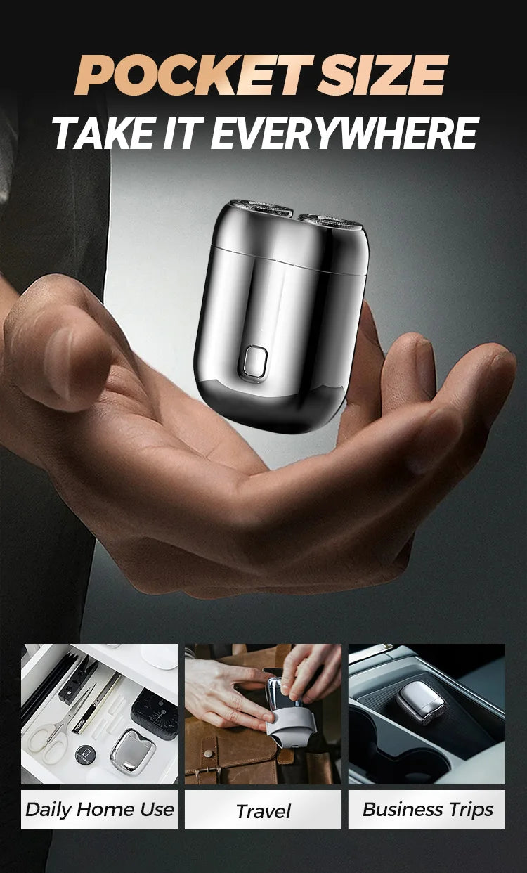 2025 nouveau Mini rasage électrique Double tête amélioré aspiration magnétique hommes USB Rechargeable Portable étanche rasoir