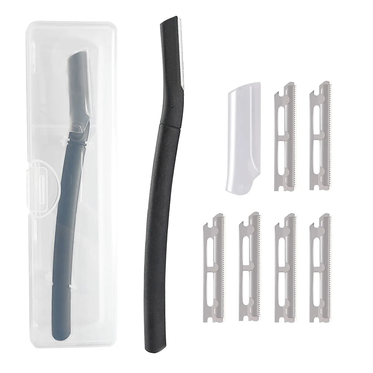 Eyebrow razor kit, beard trimmer, dermaplaning tool, shaper, facial razor for beard and mustache, with 6 sets of blades