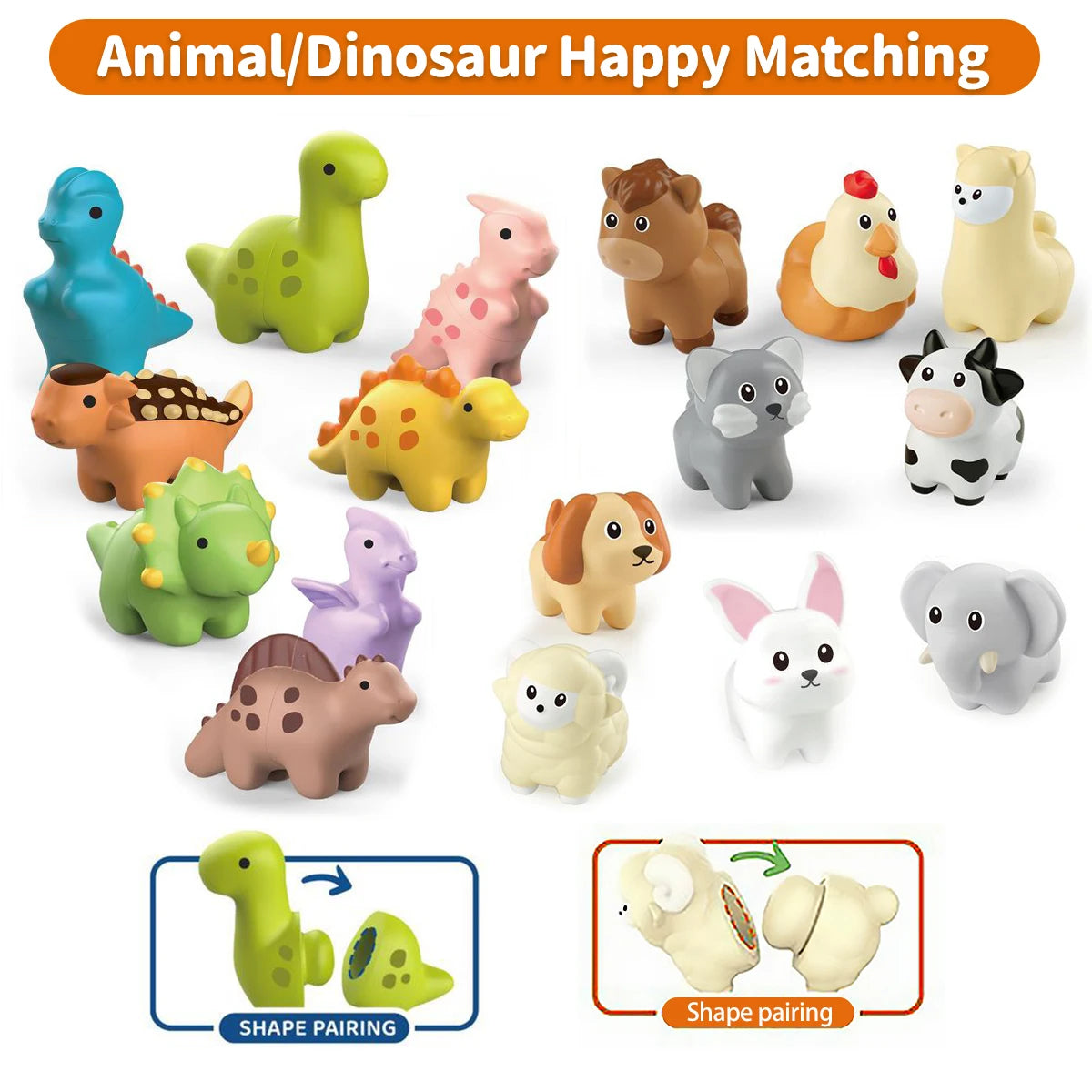 Jouets de jeu de correspondance d'animaux Montessori, améliore l'imagination et la capacité de reconnaissance des couleurs, jouet de jeu de blocs éducatifs d'entraînement, cadeau
