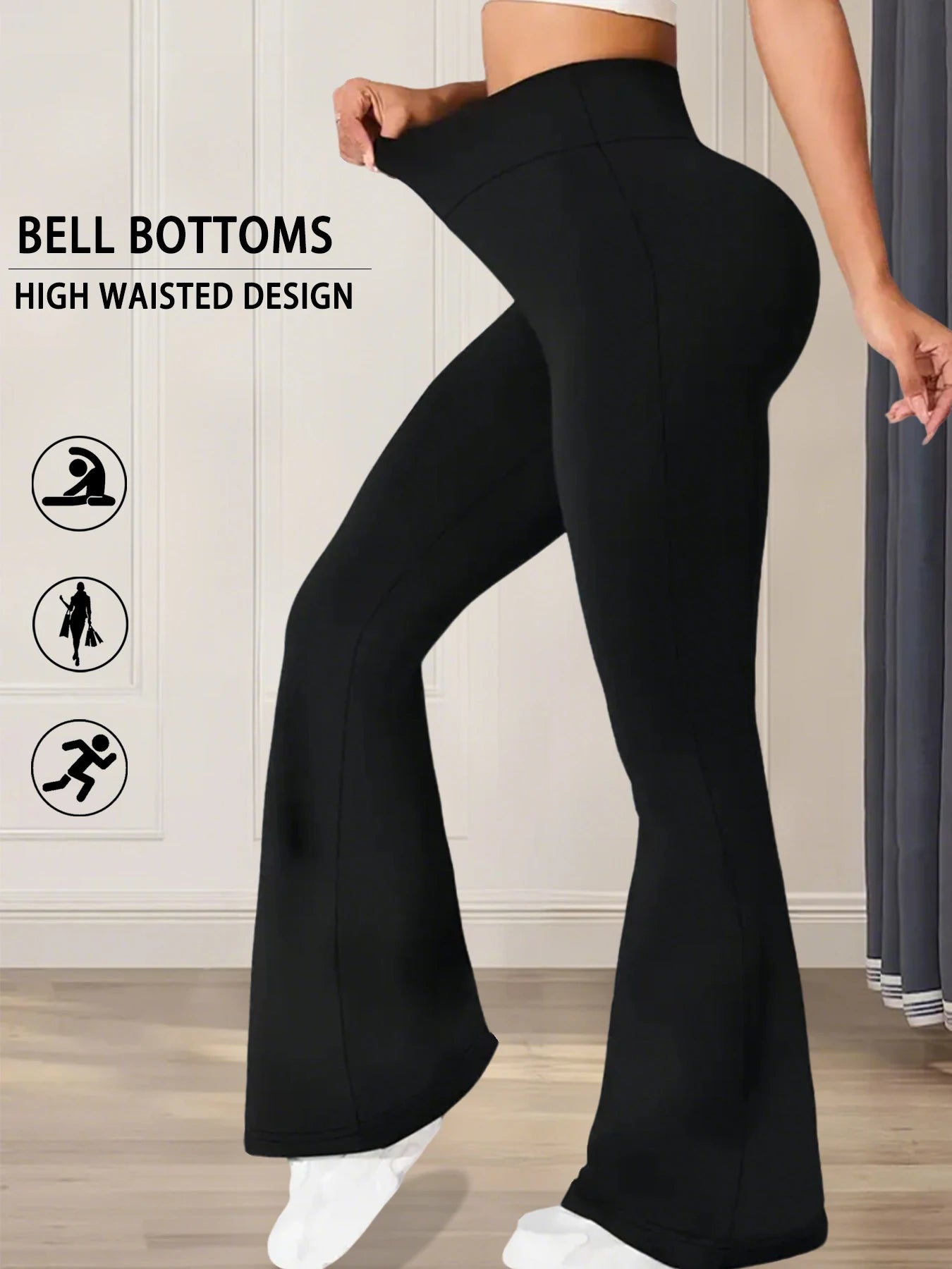 Pantalon évasé Super doux pour femmes, taille haute, contrôle du ventre, Leggings de Yoga, bas de cloche
