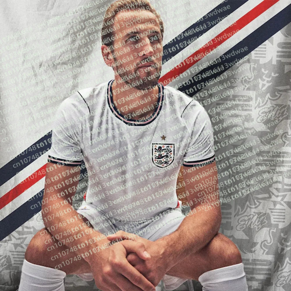 Maillot de football respirant à séchage rapide de l'équipe nationale d'Angleterre, haut de sport confortable pour les fans, maillot de football performant pour enfants