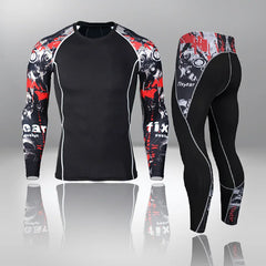 New Men's Thermal Underwear Sets, Compression Sports Suit, Sweat-Wicking, Quick-Drying Thermal Underwear, Men's Long Johns Sets
