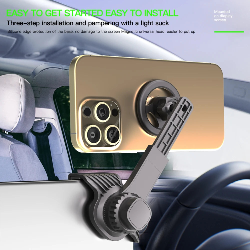 Support de téléphone portable pour écran d'affichage monté sur voiture, Rotation libre à 360 degrés, support pliable utilisé pour voiture et véhicule électrique