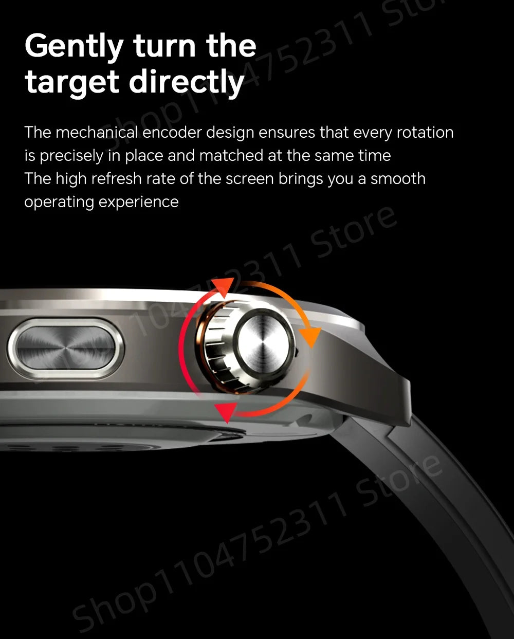 Smartwatch avec grand écran Amoled 1,98 pouces 210 °   Caméra rotative GPS Position surveillance de la santé Android 13.0 montre intelligente hommes
