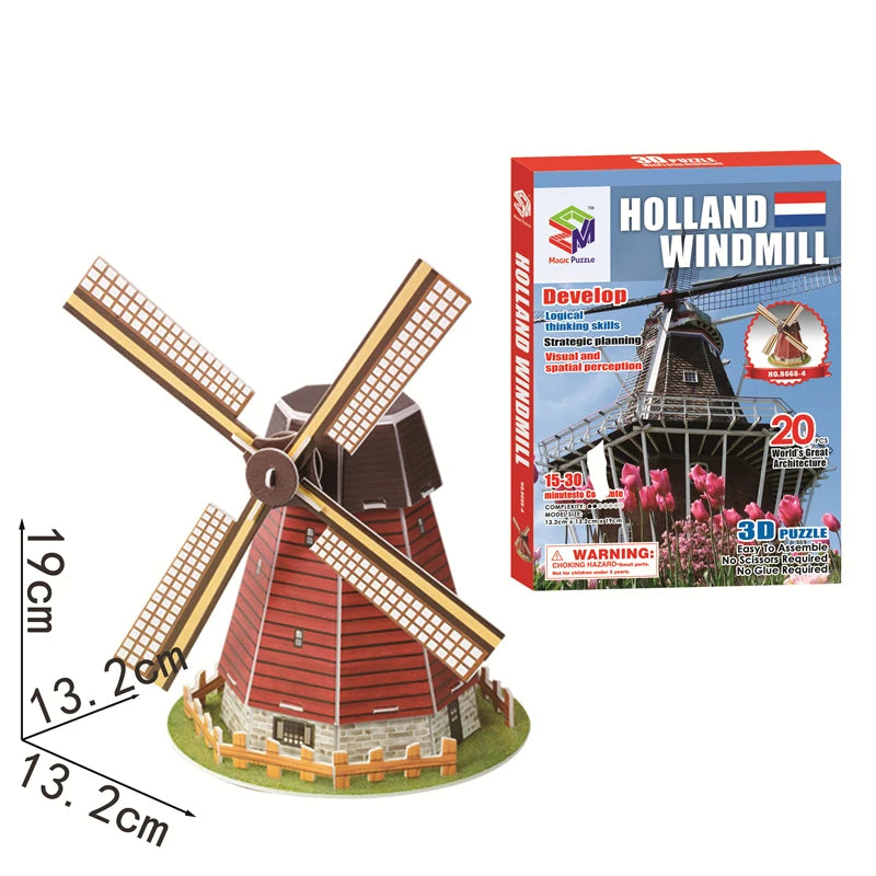 Jouets éducatifs Puzzles 3D jouets enfants développement intellectuel mondes Construction de bâtiments célèbres Puzzles 3D jouet