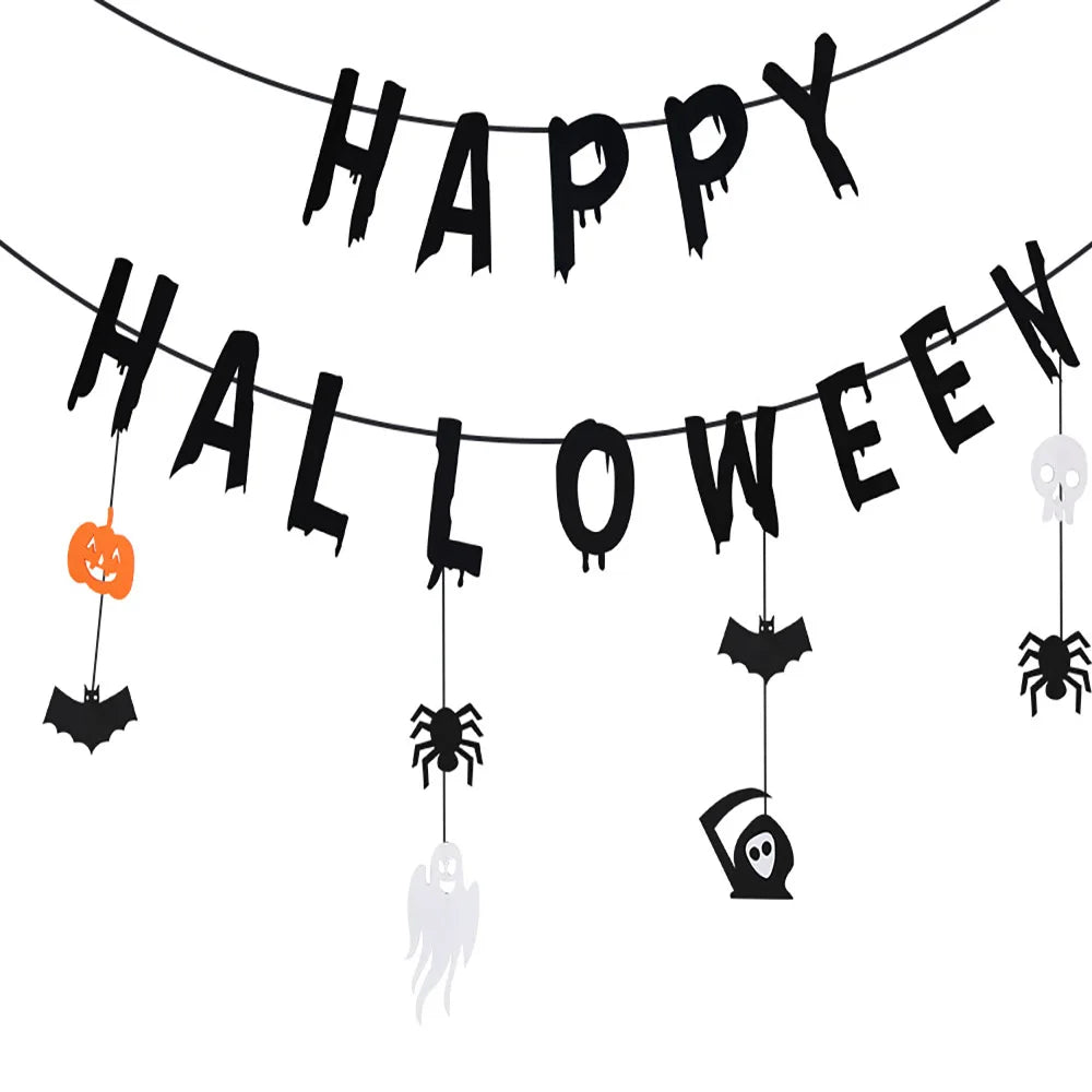 Decorative banners for Halloween parties, non-woven banners, stage setup supplies, festive hanging decorations
