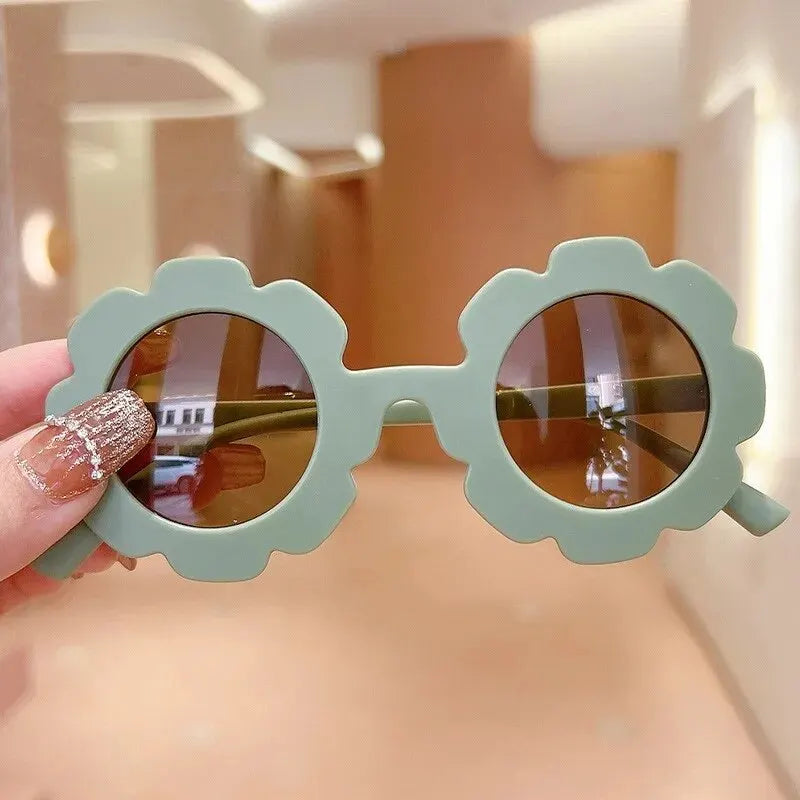 Lunettes de soleil mignonnes à fleurs pour enfants, cadre pour documents bonbons, protection UV extérieure pour garçons et filles
