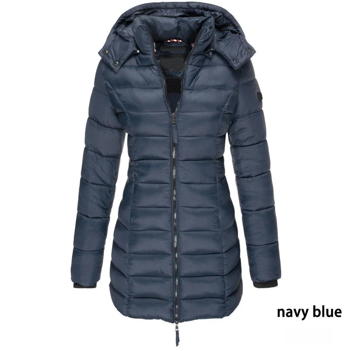 Veste d'hiver en coton pour femme, couleur unie, coupe ajustée, chaude, solide, à capuche, vêtements pour femmes, nouvelle collection