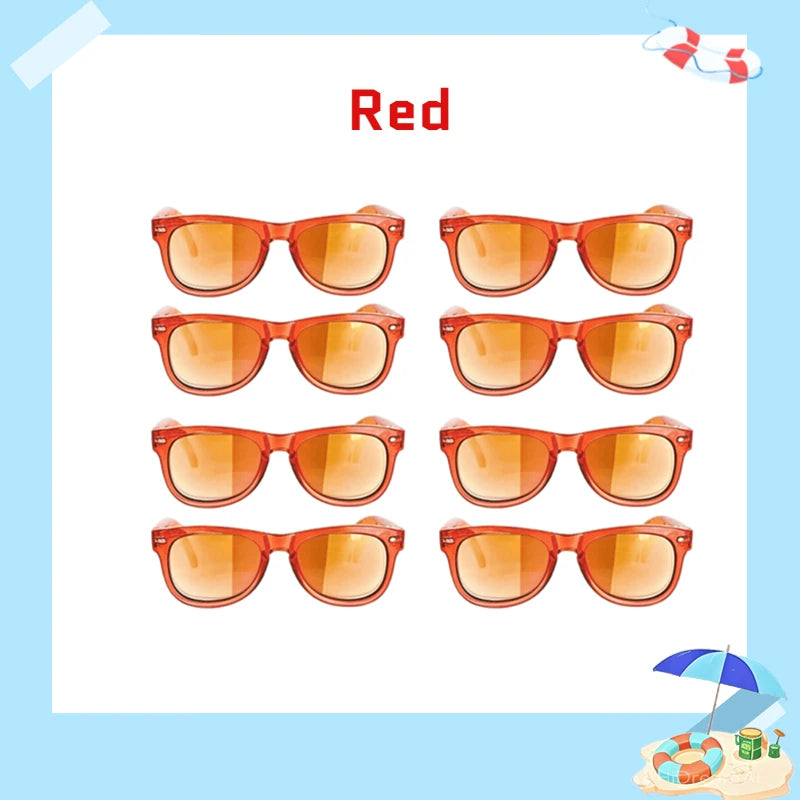 8 - 64pcs enfants lunettes de soleil cadeau de fête en vrac pour les enfants de 3 - 12 ans, lunettes de soleil translucides néon avec Protection UV 400, Pool birthday party Supplies Gift Bag pad