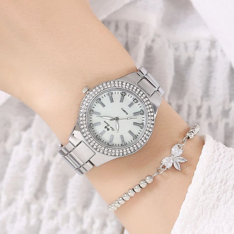 Mode décontracté femmes montre élégante marque de luxe bracelet en acier inoxydable Quartz robe montres pour femme cadeaux
