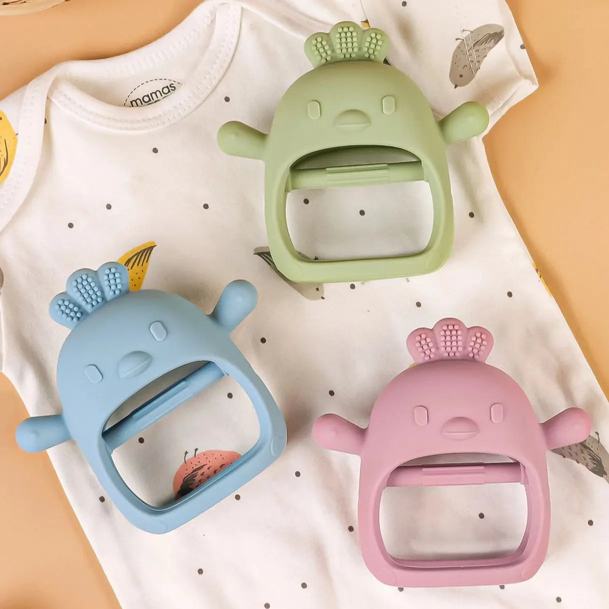 Gants de dentition en Silicone pour bébé, sans BPA, pour enfants, soins dentaires pour nouveau-né, gencives, Anti-alimentation, main  Accessoires pour bébé avec bâton molaire