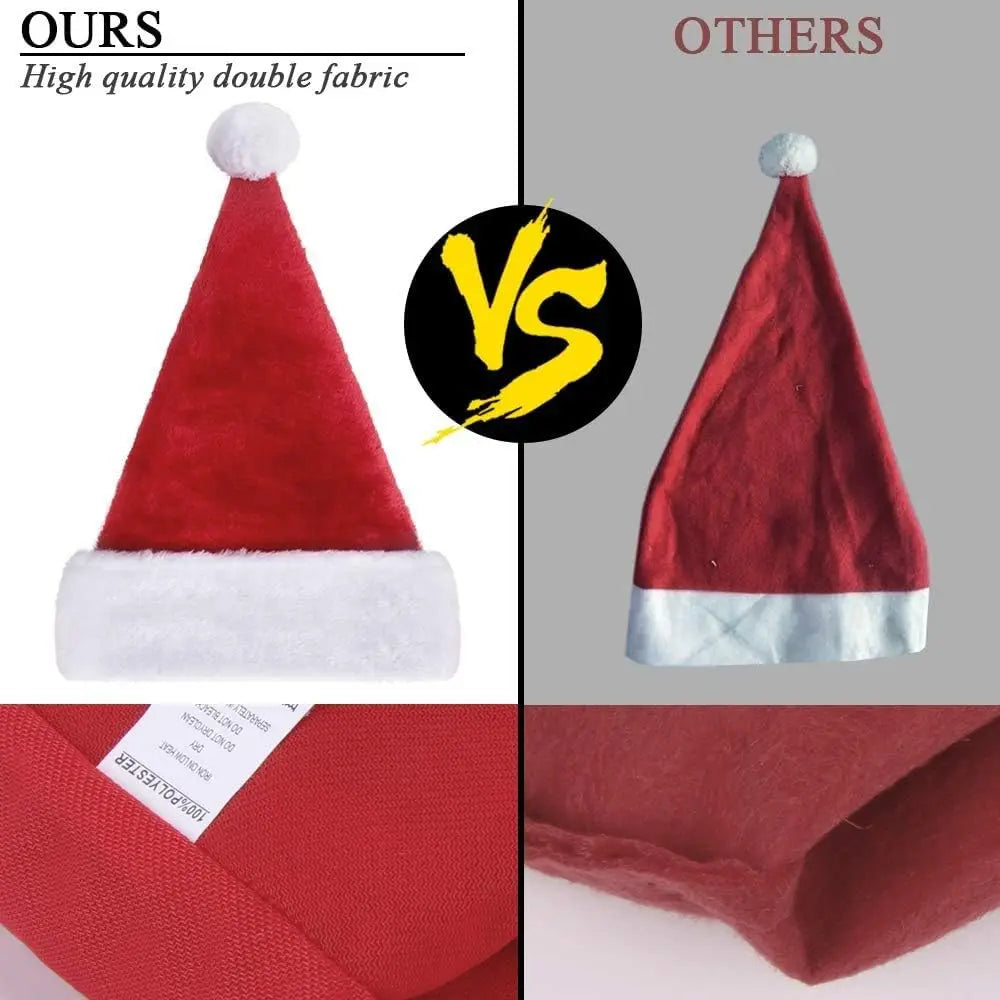 Chapeau de noël en peluche pour adultes et enfants, casquette classique en feutre de vacances pour adultes et enfants, accessoire festif d'hiver