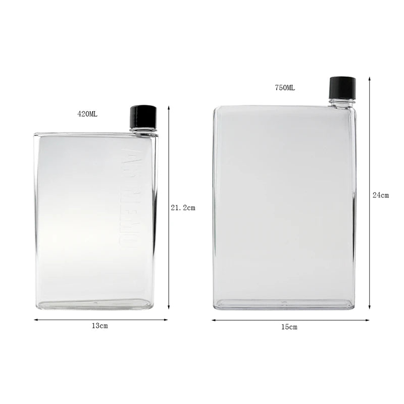 Bouteille d'eau De 750ml, bouteille De sport plate en cristal, verres transparents, bouilloire en plastique, tasse Portable Jarra De Agua