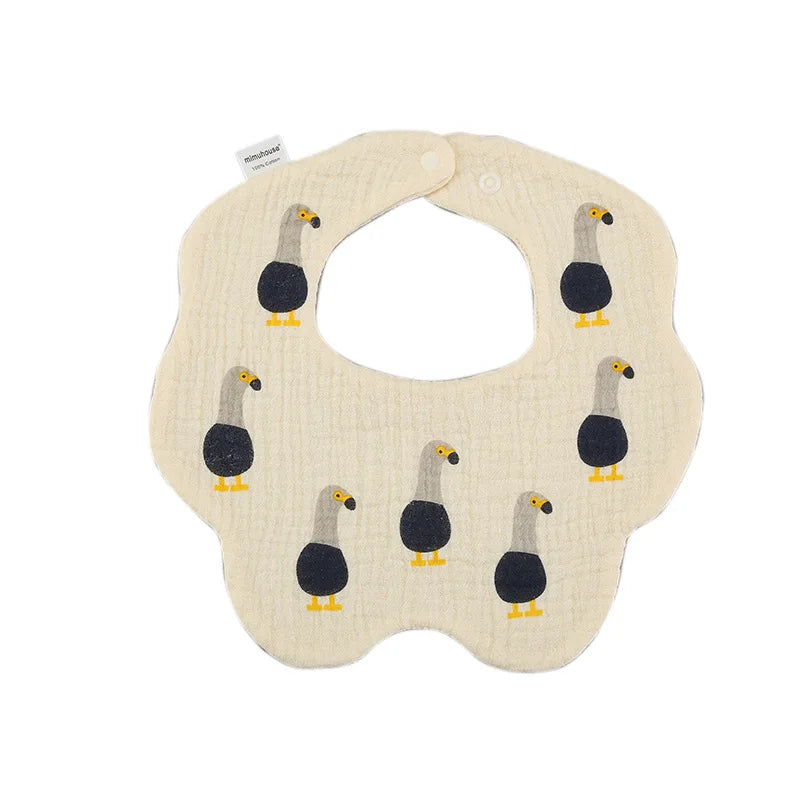 Bavoirs en coton imperméables pour nouveau-né, tissus réglables pour nourrissons filles et garçons, bavoir imprimé de dessin animé mignon, accessoires d'alimentation pour bébé