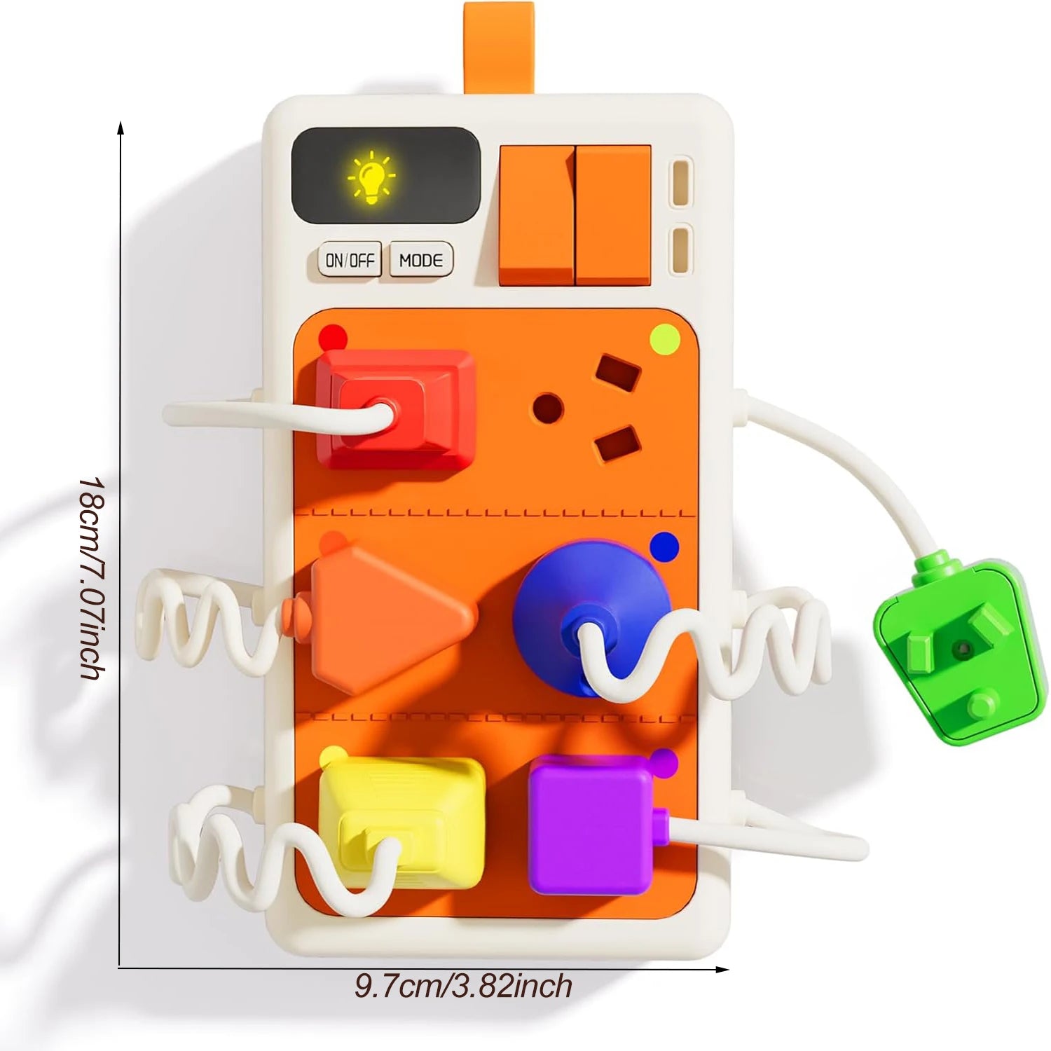Montessori early educational toys, sensory power outlet for toddlers, busy board with light and sounds, airplane, car, travel toys, gift