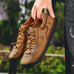 Men's leather moccasin, casual shoes, comfortable, high quality, fashionable, soft zones, classic, rinse-resistant, non-adherent, flat, trendy, outdoor, new