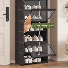 Étagère à chaussures-armoire de rangement à chaussures organisateur de chaussures Vertical pour placard entrée coin chambre-épilable bricolage étagère à chaussures étroite