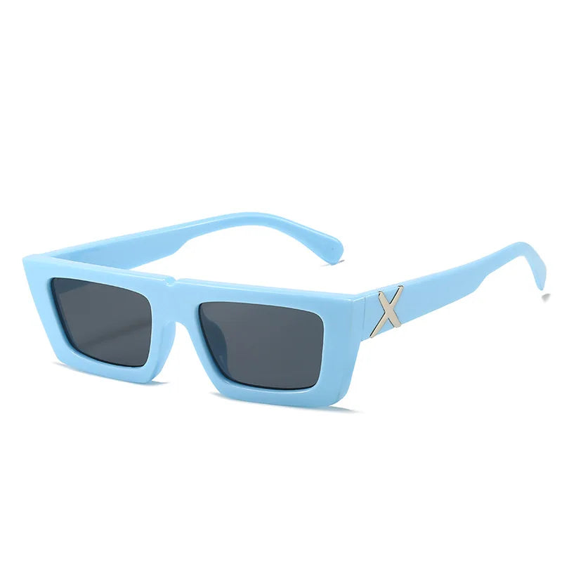 Lunettes de soleil à spoage X, petit cadre carré, temples personnalisés, accessoires streetwear quotidiens pour femmes, protection UV pour hommes, conduite